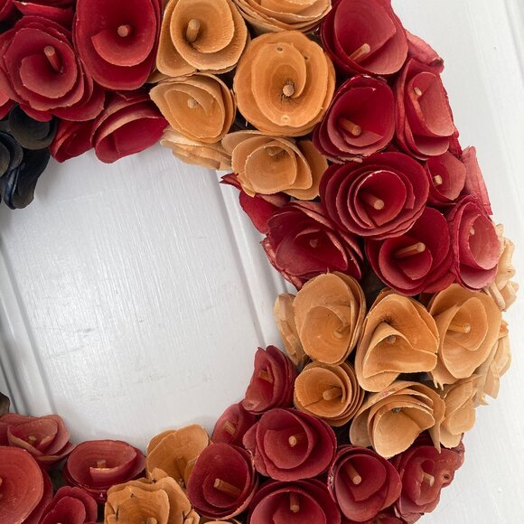 Fall Colorful Paper Wreath 16" - Picture 4 of 4